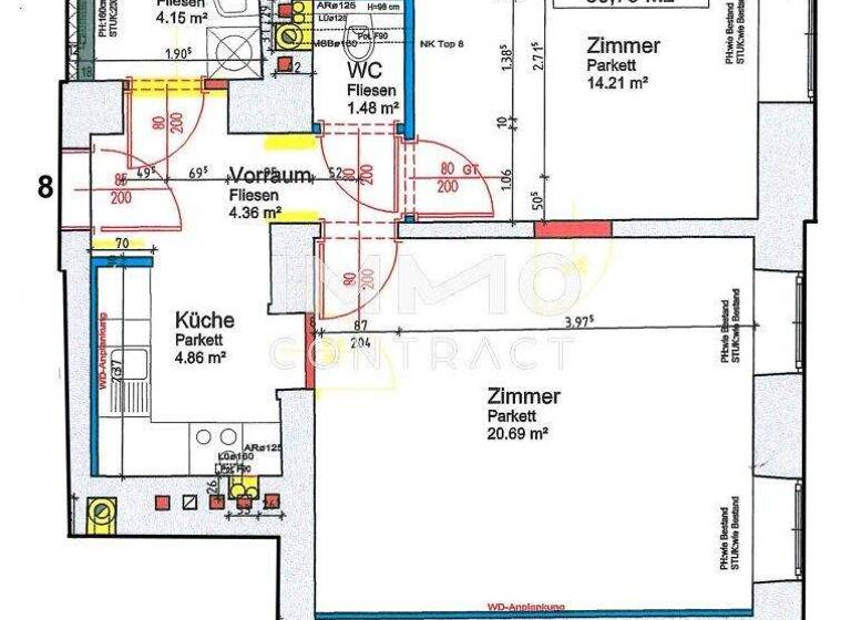Wohnung zur Miete 786 € 2 Zimmer 50,8 m² 2. Geschoss Wien 1040
