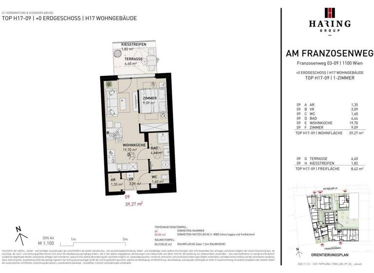 Studio zum Kauf - Erstbezug 263.500 € 1 Zimmer 39,3 m² EG Franzosenweg 3-5 Wien 1100