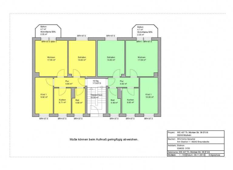 Wohnung zur Miete 348 € 3 Zimmer 60 m² 2. Geschoss Th.-Müntzer Str. 36 Mücheln 06249