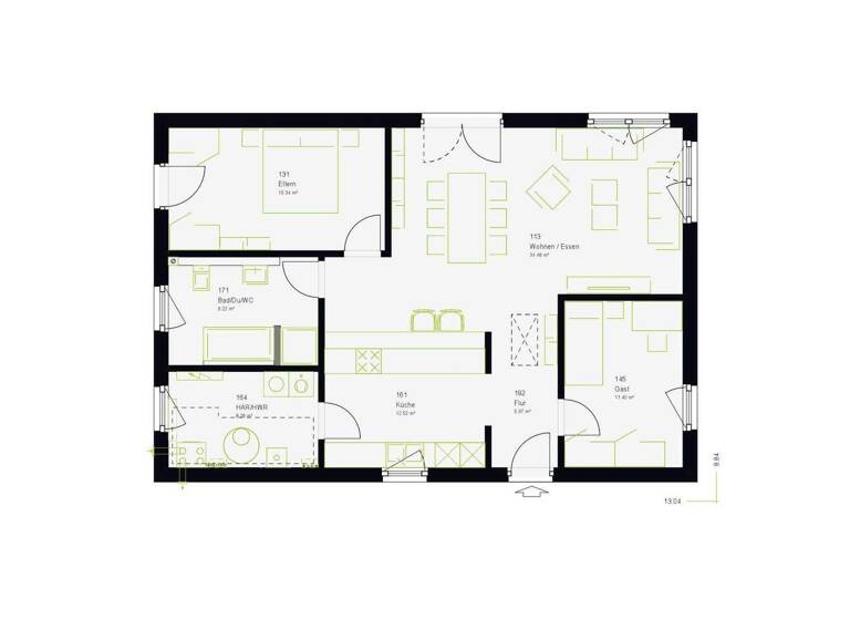 Bungalow zum Kauf provisionsfrei 422.063 € 3 Zimmer 97 m² 715 m² Grundstück Rimpar 97222