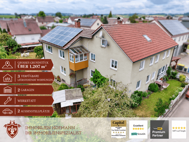 Mehrfamilienhaus zum Kauf 390.000 € 14 Zimmer 261 m² 1.207 m² Grundstück Pilsting Pilsting 94431