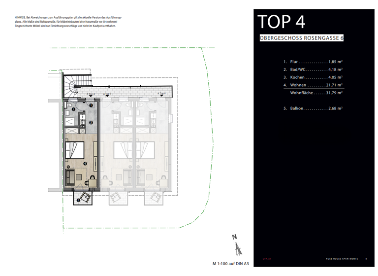 Studio zur Miete 1.040 € 1 Zimmer 31,8 m² 1. Geschoss Rosengasse 6 Hötting Innsbruck 6020