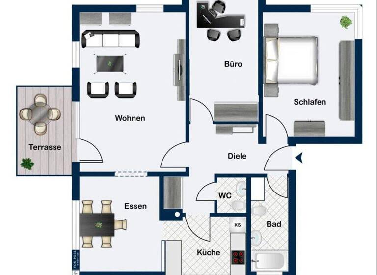 Wohnung zum Kauf 398.000 € 3,5 Zimmer 91,3 m² 1. Geschoss Gerlingen 70839