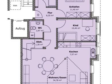 Wohnung zur Miete 870 € 3 Zimmer 79 m² 1. Geschoss Tiengen Waldshut-Tiengen 79761