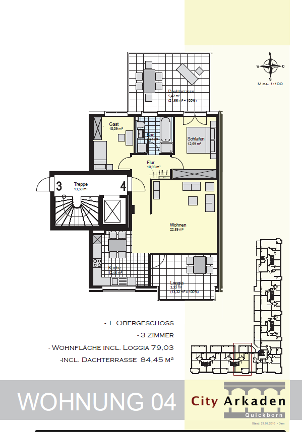 Wohnung zur Miete 1.095 € 3 Zimmer 84,5 m²<br/>Wohnfläche 1.<br/>Geschoss Bahnhofstr. 35 Quickborn 25451