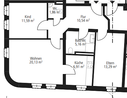 Wohnung zur Miete 330 € 3 Zimmer 69 m²<br/>Wohnfläche 1.<br/>Geschoss Zeißstraße 27 Hilbersdorf 150 Chemnitz 09131