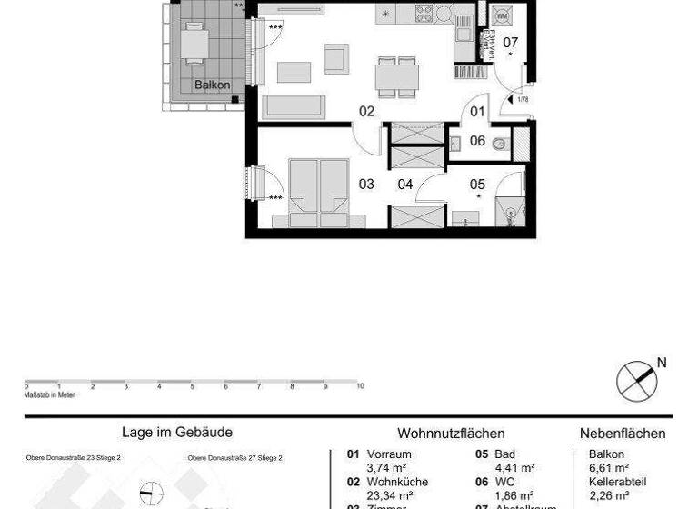 Wohnung zum Kauf - Erstbezug 531.000 € 2 Zimmer 51,5 m² 6. Geschoss Obere Donaustraße 23 Wien 1020