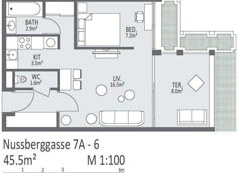 Wohnung zum Kauf 299.000 € 2 Zimmer 45,5 m² EG Wien 1190