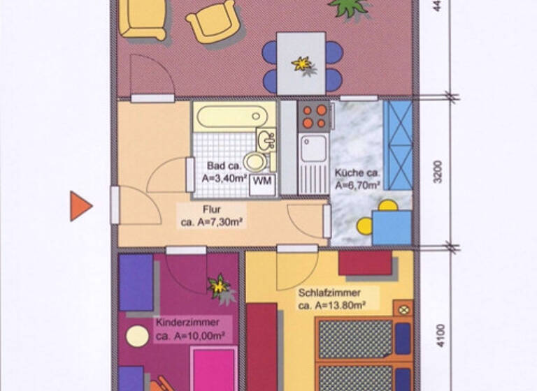 Wohnung zur Miete 428 € 3 Zimmer 69 m² 1. Geschoss Heinrich-Mauersberger-Ring 17c Limbach-Oberfrohna 09212