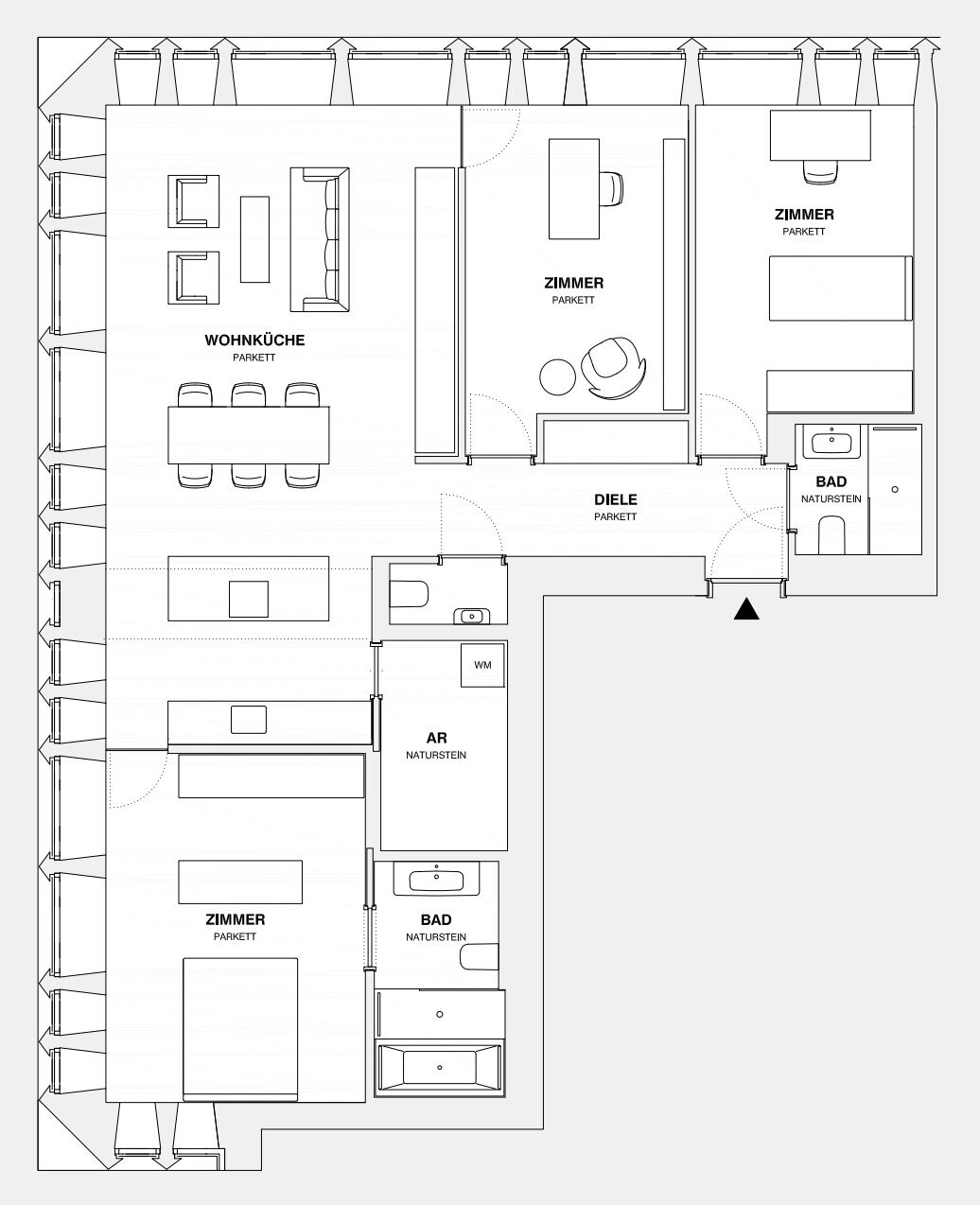 Wohnung zur Miete 2.004 € 4 Zimmer 111,2 m²<br/>Wohnfläche 2.<br/>Geschoss Wien 1030