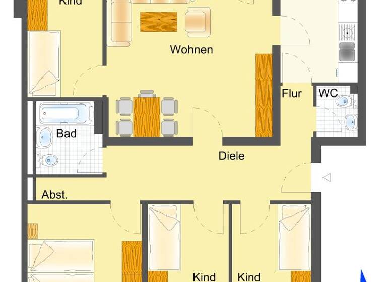 Wohnung zur Miete 829 € 4 Zimmer 102 m² 1. Geschoss Freiheider Straße 3 Wegberg 41844