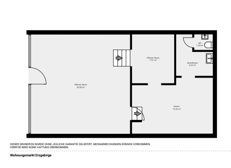 Verkaufsfläche zur Miete provisionsfrei 450 € 3 Zimmer 51 m² Verkaufsfläche Annaberg Annaberg-Buchholz 09456