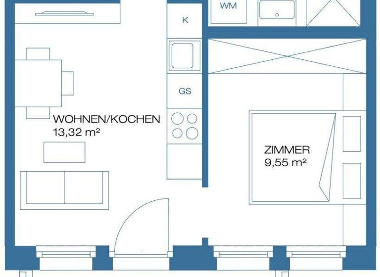 Wohnung zur Miete 985 € 2 Zimmer 32 m² 3. Geschoss frei ab 01.04.2026 Laxenburger Straße Wien 1100