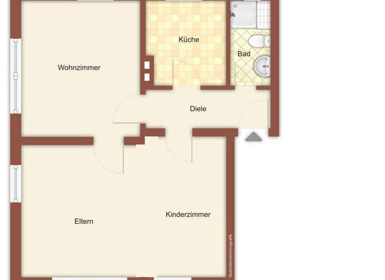 Wohnung zur Miete 599 € 3 Zimmer 68,4 m² 1. Geschoss Kölner Straße 28 Elberfeld Wuppertal 42119