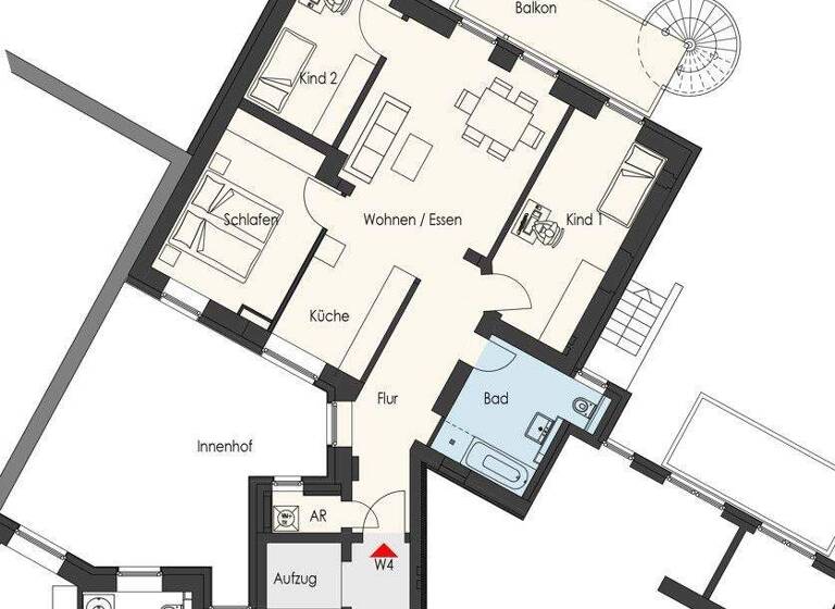 Wohnung zum Kauf 333.700 € 4 Zimmer 94 m² 1. Geschoss Leinhausen Hannover 30419