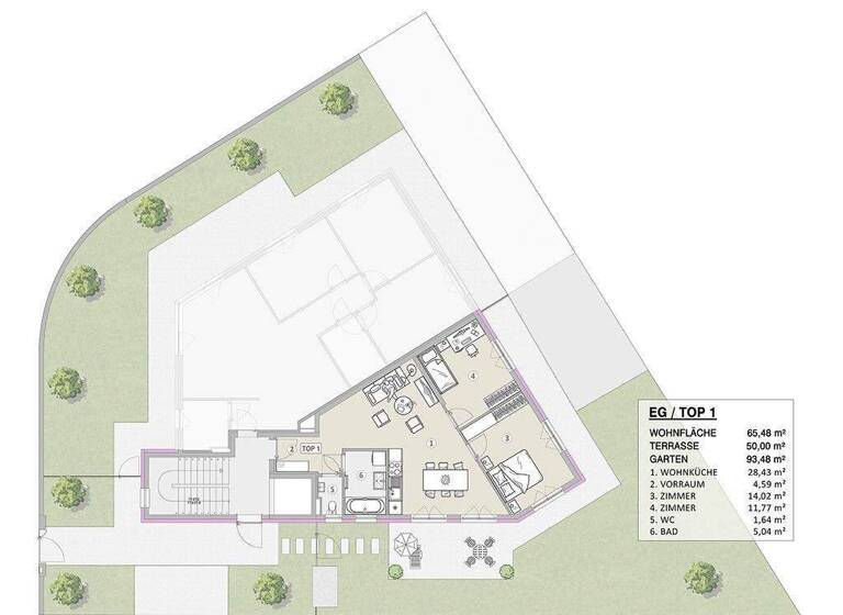 Wohnung zum Kauf - Erstbezug 449.550 € 3 Zimmer 65,5 m² EG Wien 1210