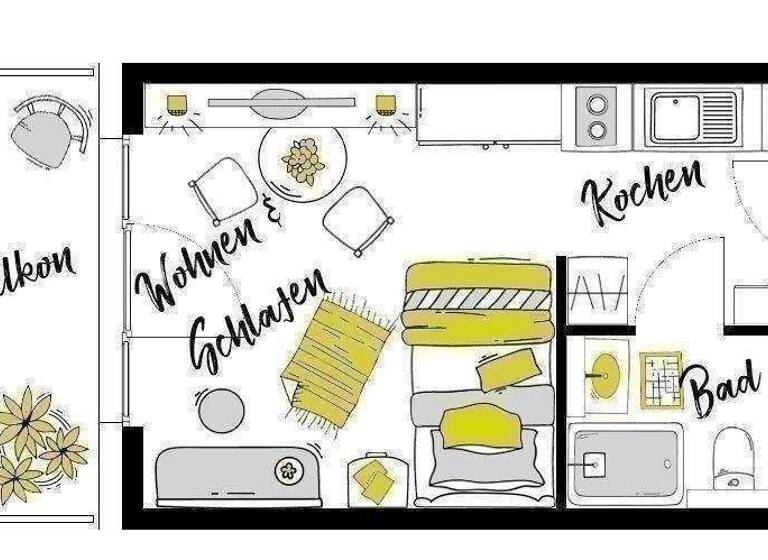 Studio zur Miete 407 € 1 Zimmer 24 m² 1. Geschoss frei ab 01.04.2026 Am Sonnenhügel 5 Schwäbisch Gmünd 73525