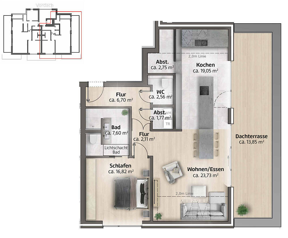 Penthouse zum Kauf provisionsfrei 985.000 € 2 Zimmer 107,4 m²<br/>Wohnfläche 2.<br/>Geschoss Sandwigstraße 4 Glücksburg Glücksburg 24960
