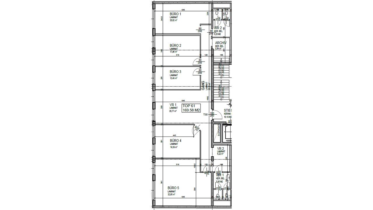 Bürofläche zur Miete 15,50 € 170 m²<br/>Bürofläche Wien 1060