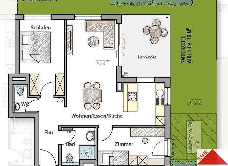 Wohnung zur Miete 1.350 € 3 Zimmer 73,8 m² frei ab sofort Malmsheim Renningen 71272