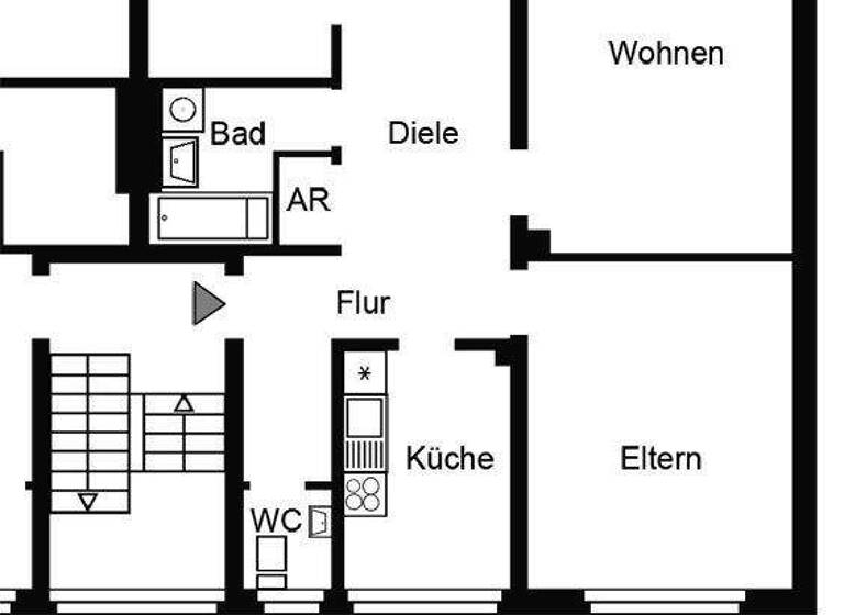 Wohnung zur Miete 749 € 3 Zimmer 74 m² 2. Geschoss Keplerstraße 13 Moers-Mitte Moers 47441