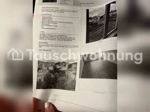 Wohnung zur Miete Tauschwohnung 500 € 2,5 Zimmer 68 m² 4. Geschoss Südvorstadt Leipzig 04275