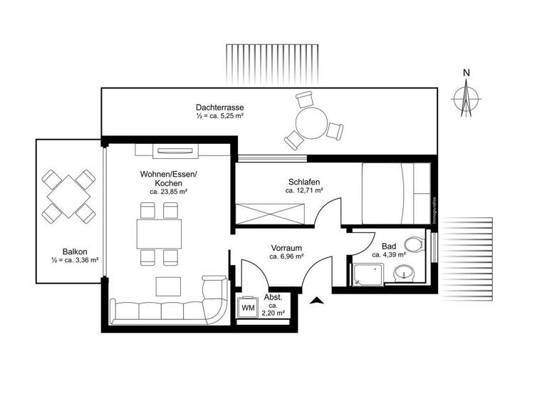 Terrassenwohnung zum Kauf - Erstbezug 479.000 € 2 Zimmer 57 m² Karlsfeld 85757