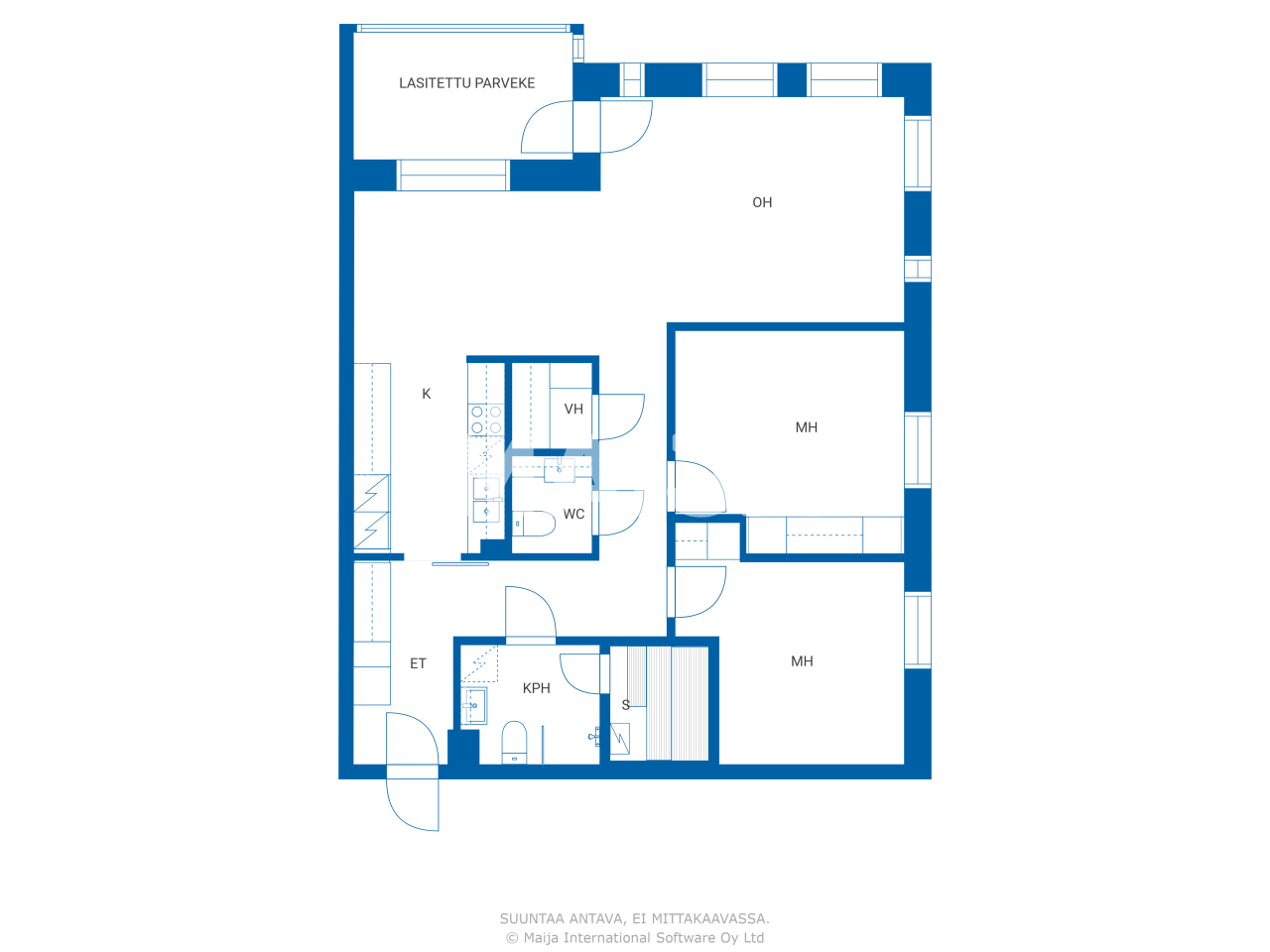 Studio zum Kauf 289.000 € 3 Zimmer 84,5 m²<br/>Wohnfläche 2.<br/>Geschoss Rauhankatu 3 A 7 Porvoo 06100