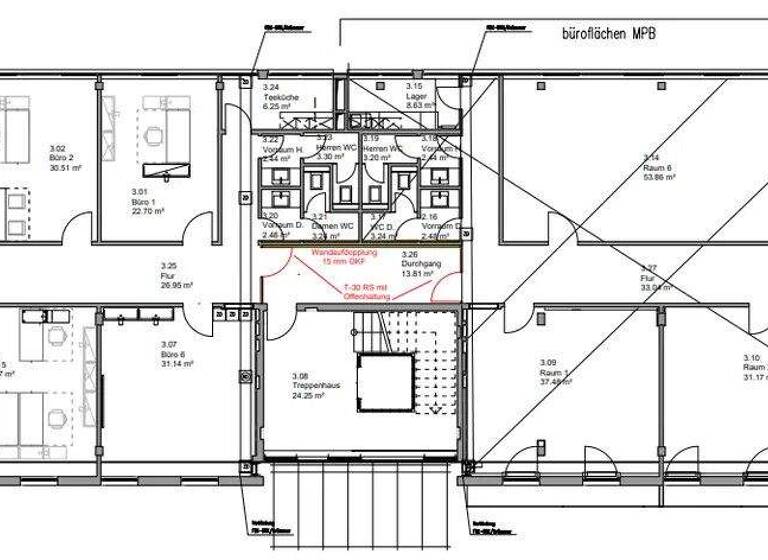 Bürofläche zur Miete 10 € 6 Zimmer 252 m² Bürofläche Jungbusch Mannheim / Innenstadt 68159
