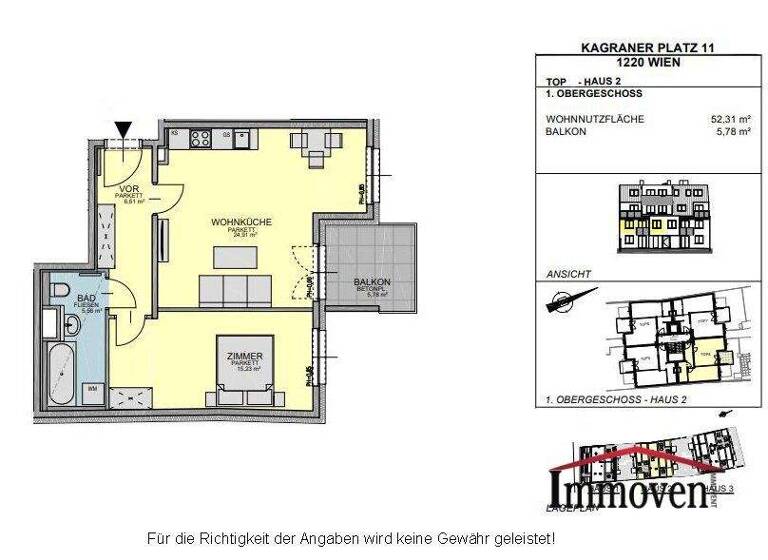 Wohnung zum Kauf 275.000 € 2 Zimmer 55,2 m² 1. Geschoss Kagraner Platz Wien 1220