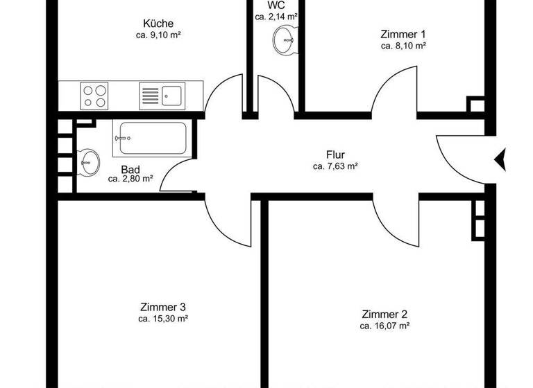 Wohnung zum Kauf 400.000 € 3 Zimmer 61,3 m² 3. Geschoss Obergiesing München 81549