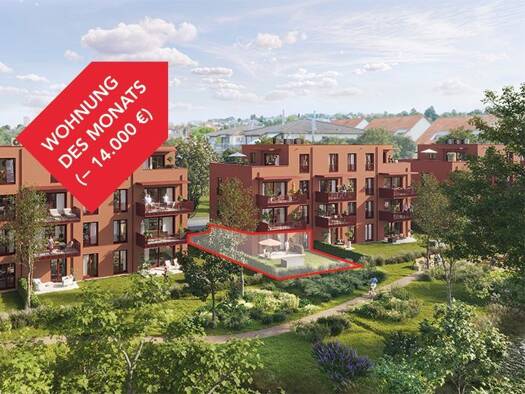 Terrassenwohnung zum Kauf - Erstbezug provisionsfrei 445.000 € 3 Zimmer 79,4 m² 3 Geschosse frei ab sofort Röntgenstraße Betzingen Reutlingen 72770