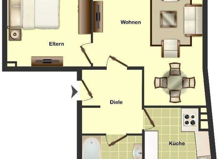 Wohnung zur Miete 427 € 2,5 Zimmer 52,1 m² 2. Geschoss Kastanienweg 43 Innenstadt Ahlen 59229
