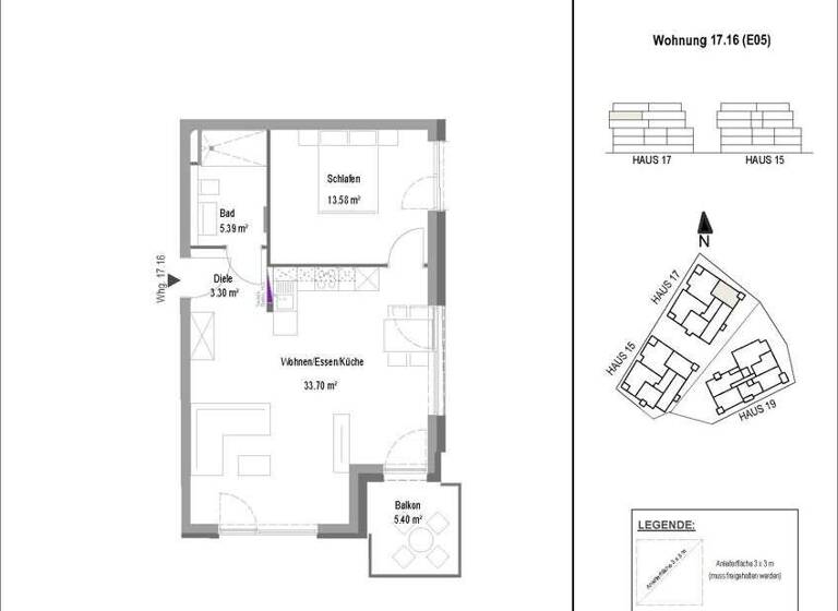 Wohnung zur Miete - Erstbezug 895 € 2 Zimmer 57,8 m² 5. Geschoss frei ab sofort Degmarner Str. 17 Oedheim 74229