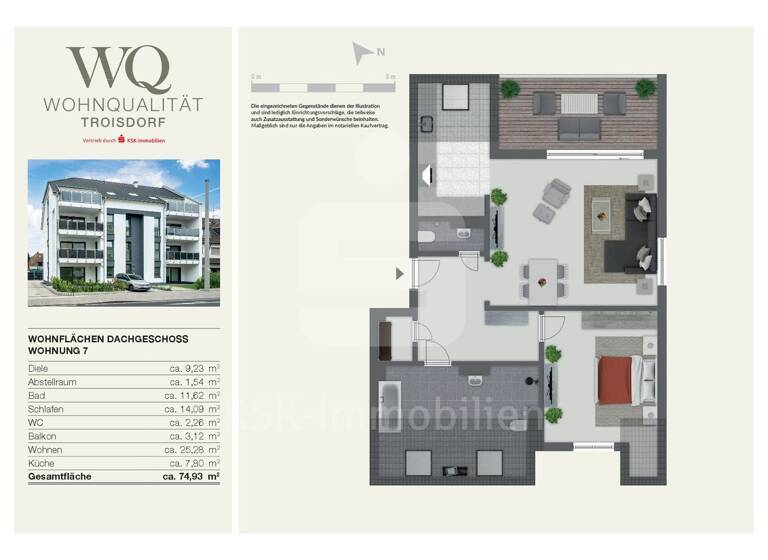 Wohnung zum Kauf - Erstbezug 419.000 € 2 Zimmer 74,9 m² Spich Troisdorf / Spich 53842
