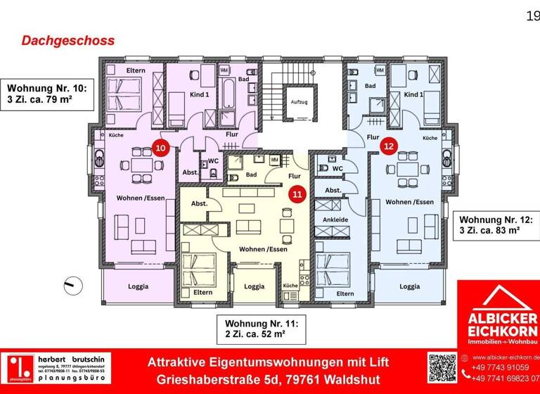 Wohnung zum Kauf provisionsfrei 419.150 € 3 Zimmer 83 m² 4. Geschoss Waldshut Waldshut-Tiengen 79761