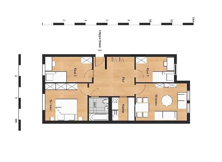 Wohnung zur Miete 373 € 4 Zimmer 70,9 m²<br/>Wohnfläche 1.<br/>Geschoss Pienestraße 15 Oschersleben Oschersleben 39387