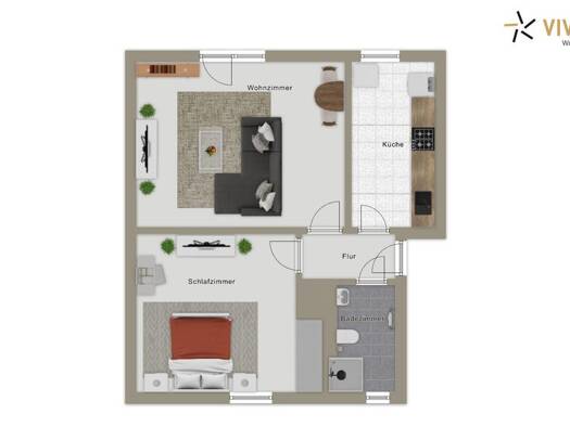 Wohnung zur Miete 564 € 2,5 Zimmer 57,8 m² EG Hermann-Löns-Straße 1 Bockum-Hövel Bockum - Hövel 59075