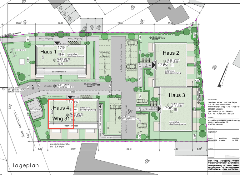 Penthouse zum Kauf - Erstbezug provisionsfrei 461.500 € 2 Zimmer 85,3 m² Mönkhofer Weg 179 St. Jürgen Lübeck 23562