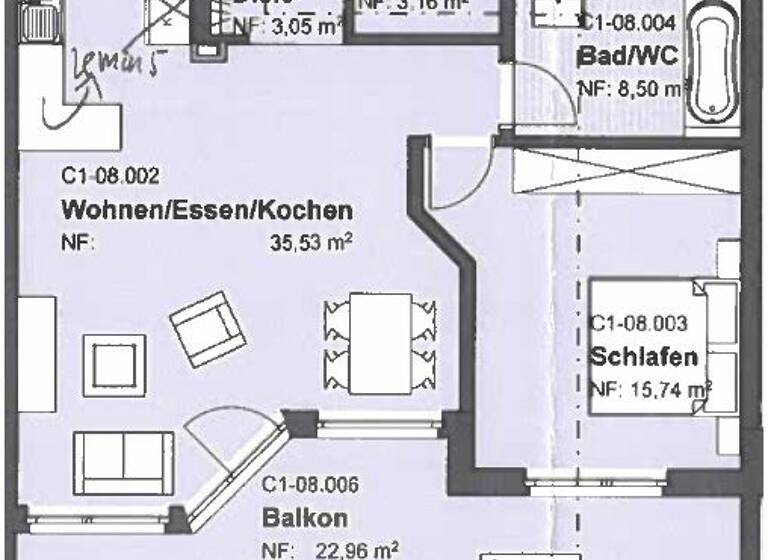 Wohnung zur Miete 1.005 € 2 Zimmer 77,5 m²<br/>Wohnfläche Jestetten Jestetten 79798