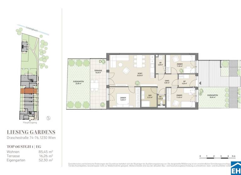 Wohnung zum Kauf - Erstbezug 539.100 € 4 Zimmer 85,5 m² EG Draschestraße Wien 1230
