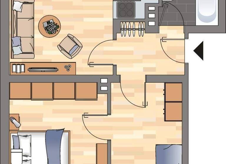 Wohnung zur Miete 339 € 2 Zimmer 45,8 m² 1. Geschoss frei ab 06.03.2026 Braunschweigstraße 17 Fedderwardergroden Wilhelmshaven 26388