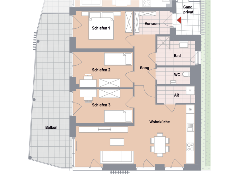 Wohnung zum Kauf 468.000 € 4 Zimmer 88 m² 1. Geschoss Corneliusweg Gösting Graz,13.Bez.:Gösting 8051