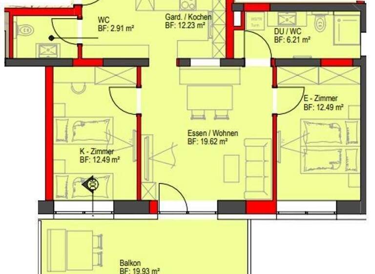 Wohnung zum Kauf - Erstbezug 297.500 € 3 Zimmer 66 m² Pfunds 6542
