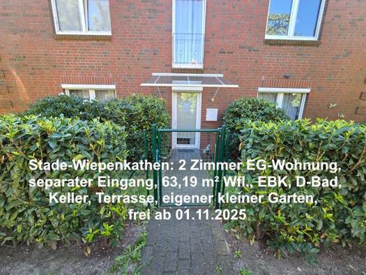 Wohnung zur Miete 750 € 2 Zimmer 63,2 m² EG frei ab 01.11.2025 Wiepenkathen Stade 21684
