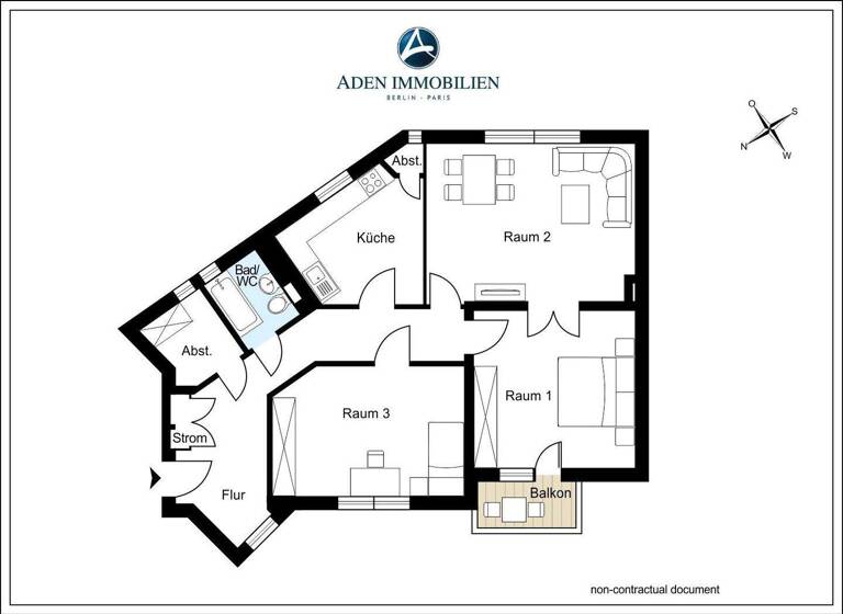 Wohnung zum Kauf 485.000 € 3 Zimmer 88,5 m² 1. Geschoss Südwestkorso 69 Friedenau Berlin 12161