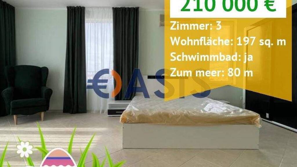 Studio zum Kauf provisionsfrei 210.000 € 3 Zimmer 197 m² 6. Geschoss ulitsa "Laguna" 7 Ravda 8238