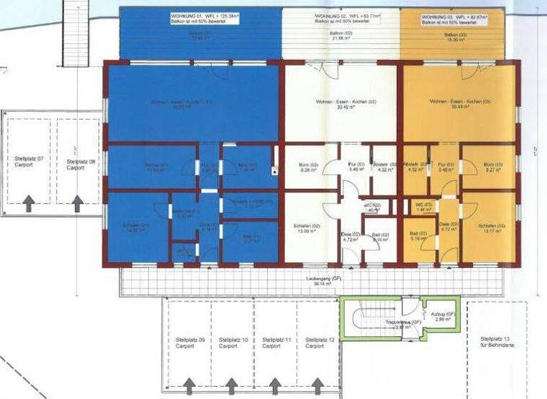 Wohnung zum Kauf 343.650 € 3 Zimmer 83 m² Marbach Villingen-Schwenningen 78052