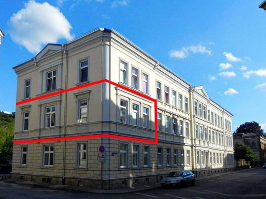 Wohnung zur Miete 450 € 3 Zimmer 90,2 m² 1. Geschoss Rosa-Luxemburg-Straße 27 Greiz 07973