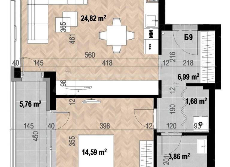 Studio zum Kauf 207.000 € 2 Zimmer 79,6 m² Sofia